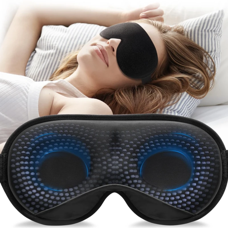Umisleep Sleep Mask, Women Men 2026 3D Weighted Eye Mask Blocking Lights Sleeping Mask, Relieve Stress, Headache Eye Cover Adjustable Strap,120g Blindfold for Travel/Nap/All Night Sleeping