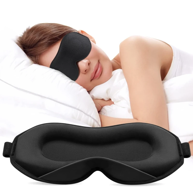 Umisleep Sleep Mask - 3D Ultra Soft Eye Mask for Side Sleepers, Black