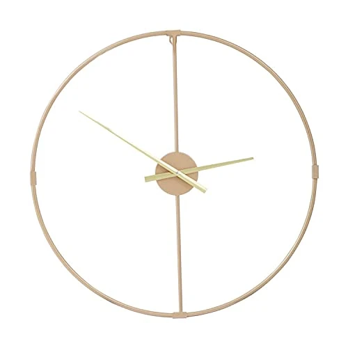 Premier Housewares Wall Clock Gold Frame/Gold Finish Frame Clocks For Living Room/Bedroom/Contemporary Style Round Shaped Design Metal Clocks For Hallways 3 x 60 x 60
