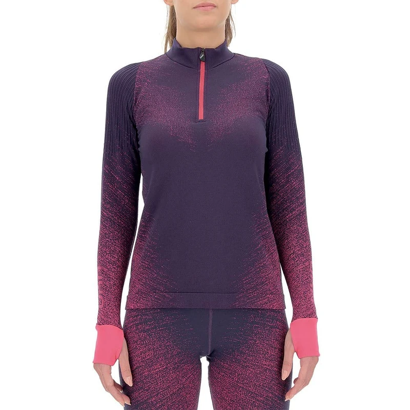 UYN O102124 RUNNING EXCELERATION LONG SL.ZIP UP T-shirt Women's Plum/Pink Yarrow S