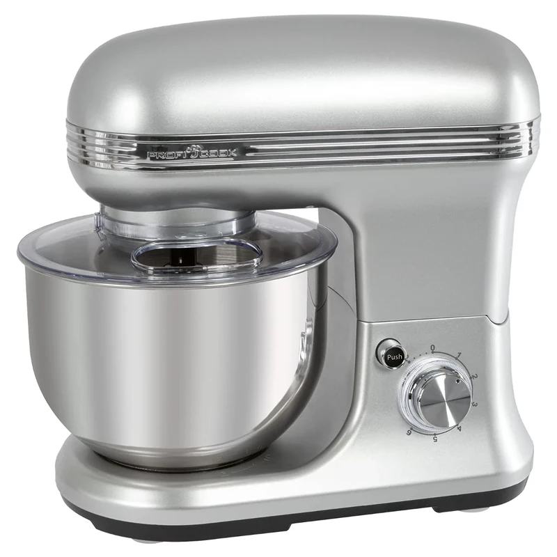 ProfiCook PC-KM 1222W Kneading Machine Set, Powerful 1200 Watt + Digital Kitchen Scale, 5.0 Litre Stainless Steel Bowl for Max 2.5-3 kg Dough Preparation, Kitchen Scales Measuring Range up to 5000 g