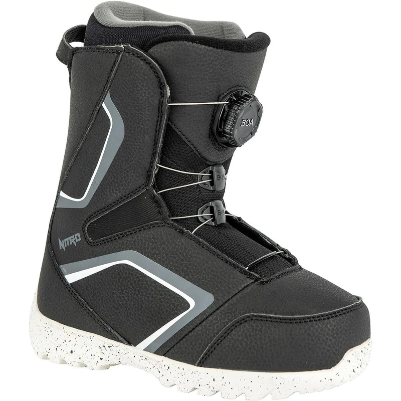 Nitro Unisex - Adult Droid BOA ´22 Snowboard Boot, BLK-WHT-Charcoal, 195