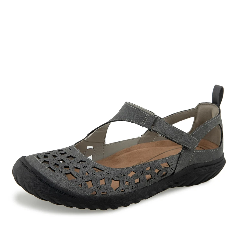 Jambu JSport Women's Bellerose Mary Jane Flat, Charcoal, 8 UK