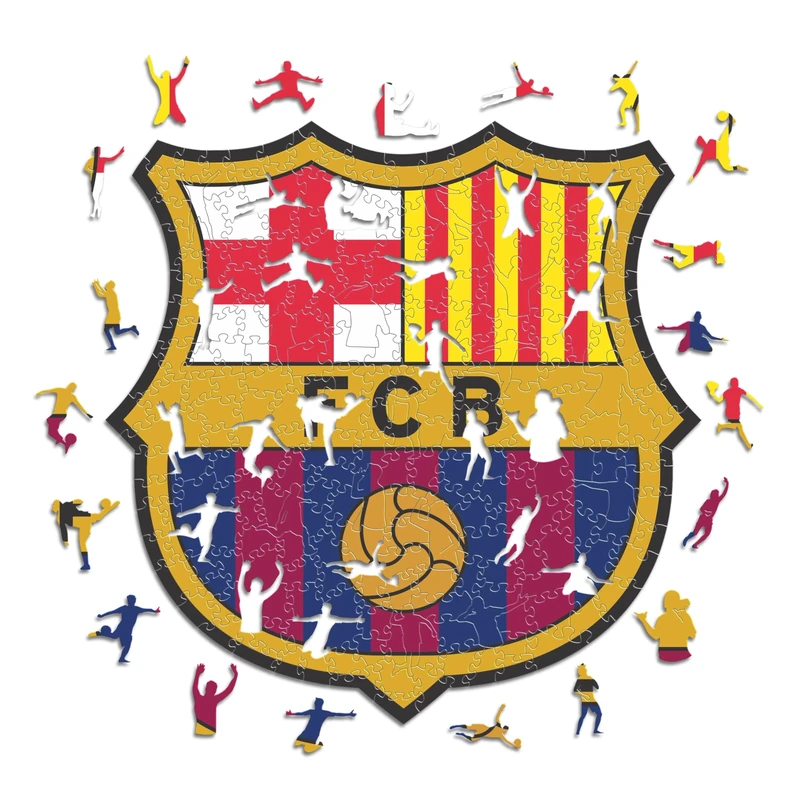 Iconic Puzzles - Barcelona, Logo, Officially Licensed Wooden Puzzle, 100% Sustainable, Gift for Adults and Children, Size S, 500 Pieces