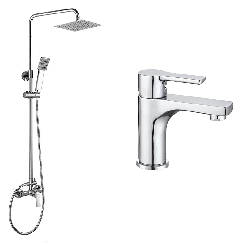 Kibath 492638 PACKP Single-Lever Shower Column, Shiny Chrome
