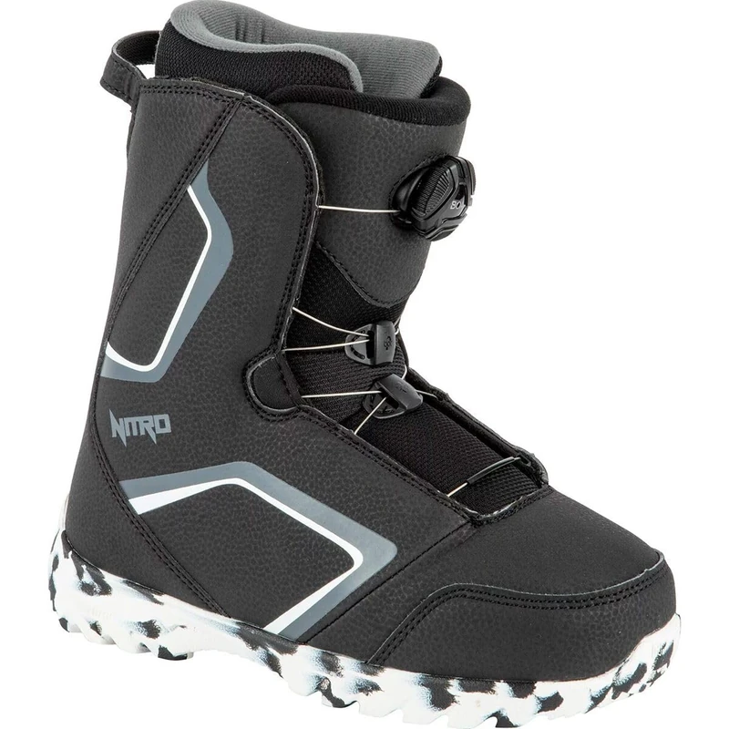 Nitro Unisex - Adult Droid QLS ´22 Snowboard Boot, BLK-WHT-Charcoal, 185