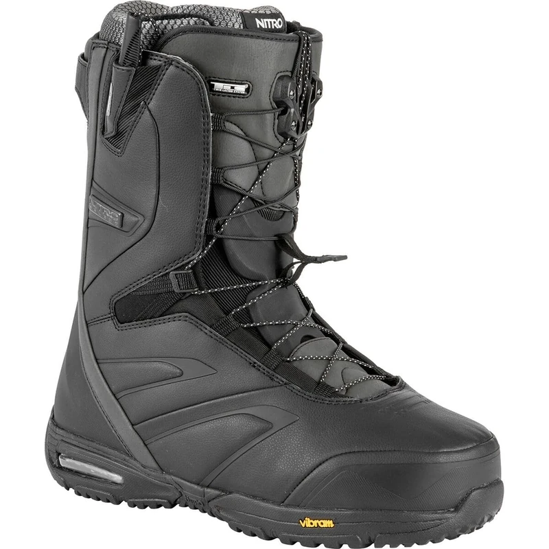 Nitro Men's Select TLS '22 All Mountain Freeride Freestyle Premium Quick Lacing System Boot Snowboard Boot, Black, 280
