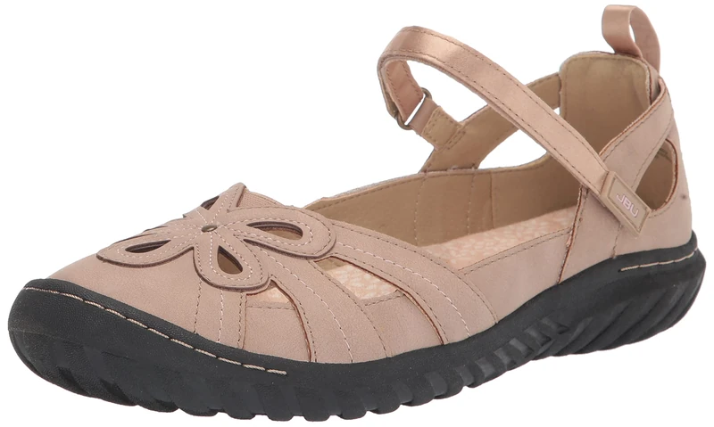 Jambu JBU Women's Magnolia Mary Jane Flat, Taupe, 5.5 UK