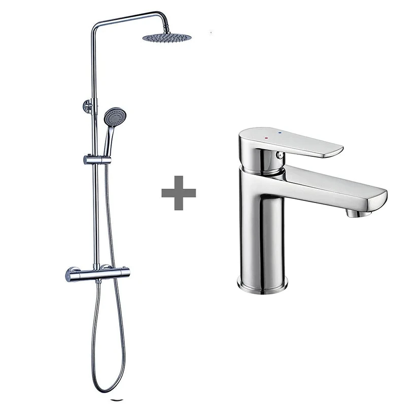 Kibath 413638 PACKF Single-Lever Shower Column, Shiny Chrome