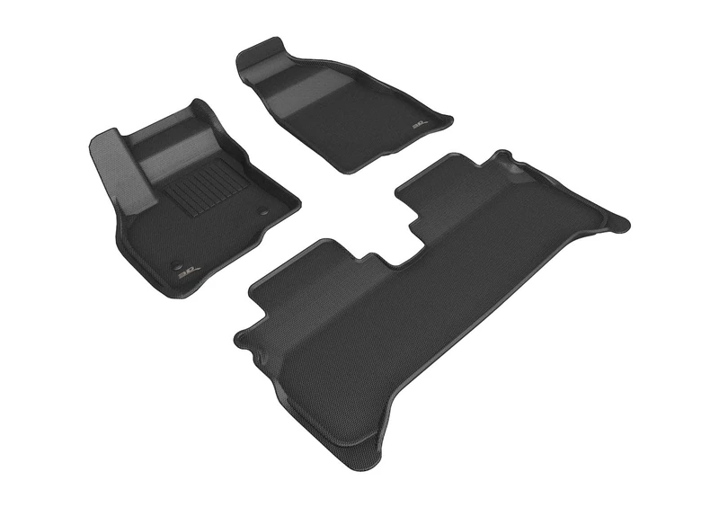 3D MAXpider Custom Fit Kagu Floor Mat (Black) for 2022-2022 Chevrolet Bolt EUV - 1st & 2nd Row