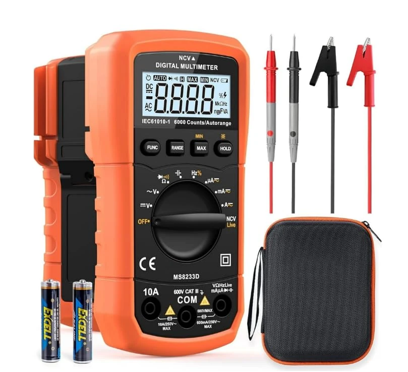 Digital Multimeter Voltage Tester, Assark 2000 Counts Multimeter Measure AC DC Voltage DC Current, Meter Tester Test Volt Ohm Amp Diode Continuity,Resistance,Backlight LCD Display, Data Hold Function