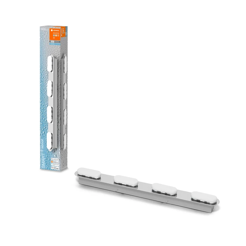 LEDVANCE Smart LED Bathroom Light Chrome, 27W, 2800LM, 3000-6500K, 58cm, IP44, Orbis Duplo Wall Light, Bathroom Light with WiFi Technology, Dimmable, Controllable Via App and Voice Assistant