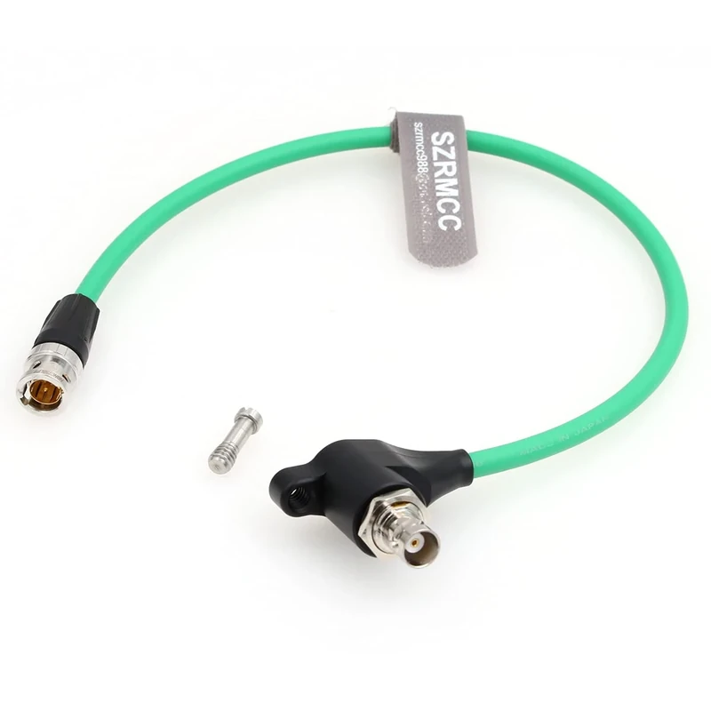 SZRMCC SDI Protector Cable 12G 6G HD SDI Right Angle BNC Surge Overvoltage Circuit Protector Isolator Video Cable for RED Komodo ARRI Alexa Sony (Green-Straight 30cm)
