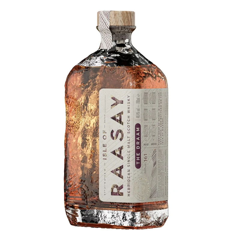 Isle of Raasay Single Malt Scotch Whisky - The Draam | 46.4% ABV, 70 CL | Small-batch Island Scottish Whisky - Lightly Peated | Distilled, Matured and Bottled at Raasay Distillery |