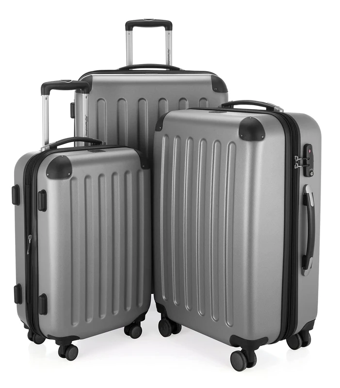 Hauptstadtkoffer Spree – 3-Piece Luggage Set – Carry-On Suitcase 55 cm, Medium Suitcase 65 cm & Large Travel Suitcase 75 cm, ABS+PC Hardshell, TSA Combination Lock, Silver - Image 1