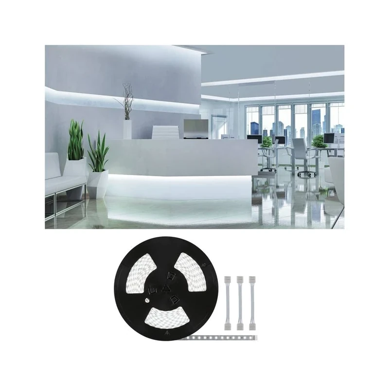 Paulmann 71043 LED Stripe MaxLED 500 20 m Daylight White IP20 Includes 1x 72 Watt Dimmable Silver Plastic 6500 K