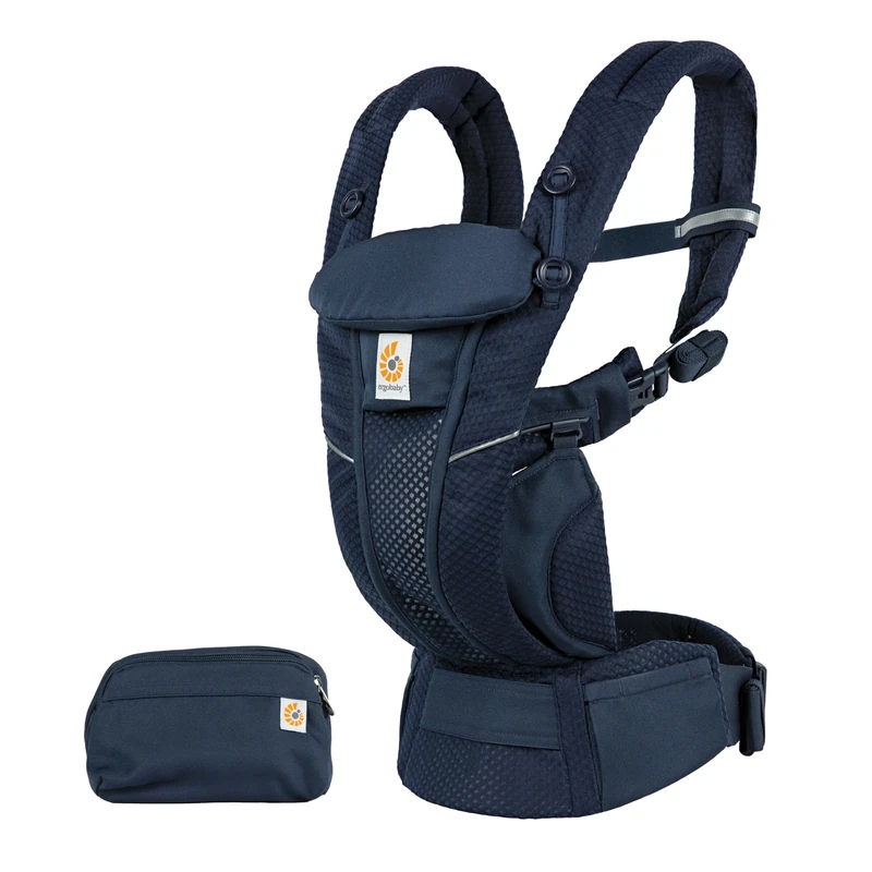 Ergobaby Omni Breeze Carrier for Newborns, from Birth to 20.4 kg, 4 Positions, SoftFlex Mesh, Ergonomic Baby Front-Inward and Back Carry Position, Midnight Blue