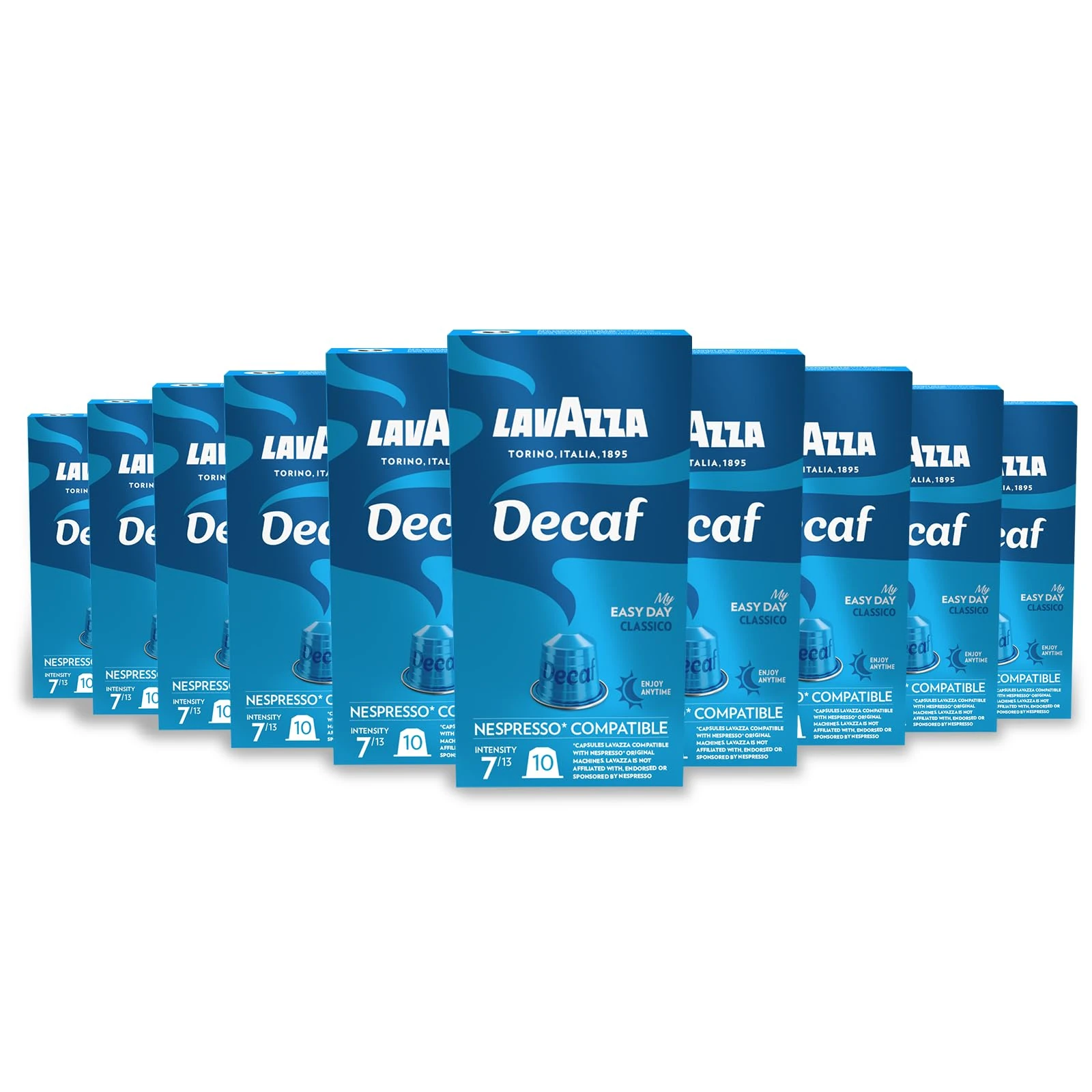 Lavazza, Espresso Maestro Dek, 100 Aluminium Capsules Compatible with Nespresso Original Machines, Chocolate and Dried Fruit Notes, Arabica & Robusta, Intensity 7/13, Medium Roasting