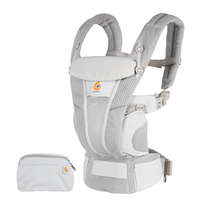 Ergobaby Omni Breeze Carrier for Newborns, from Birth to 20.4 kg, 4 Positions, SoftFlex Mesh, Ergonomic Baby Front-Inward and Back Carry Position, Pearl Grey
