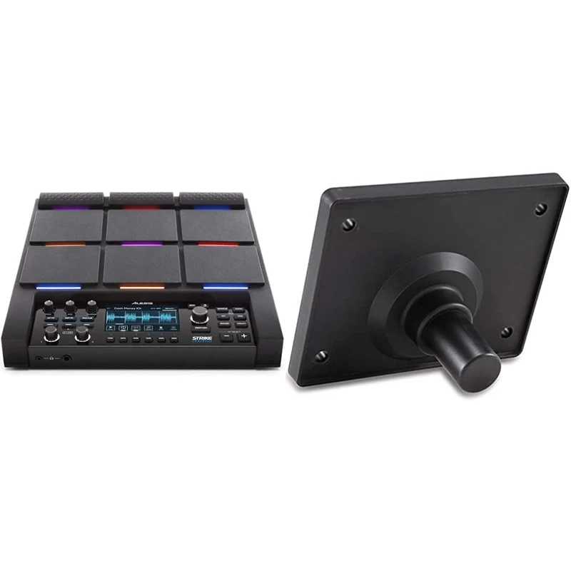 Alesis Strike Multipad - 9-Trigger Percussion Pad with RGB Backlighting, Sampler, Looper, Sample loading via USB Thumb Drives and Radiant 4.3-Inch Display & Module Mount - Mounting Plate