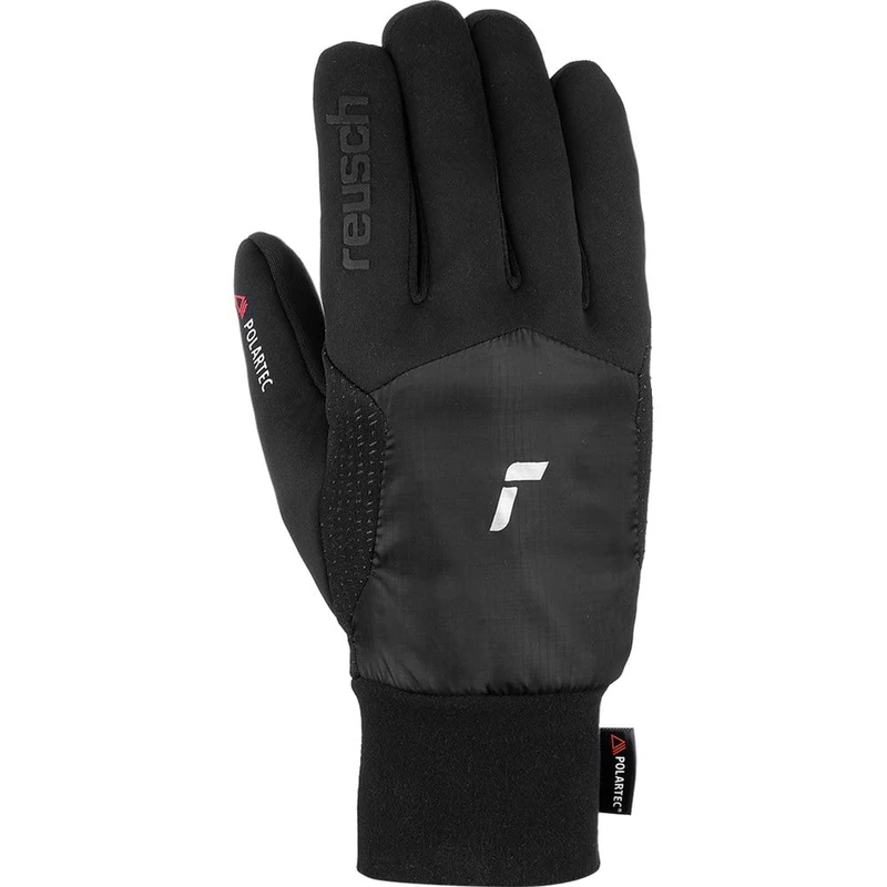 Reusch Unisex finger gloves, Garhwal hybrid touchscreen compatible with practical touchscreen function, 7702 black/silver, XS/S - Image 1
