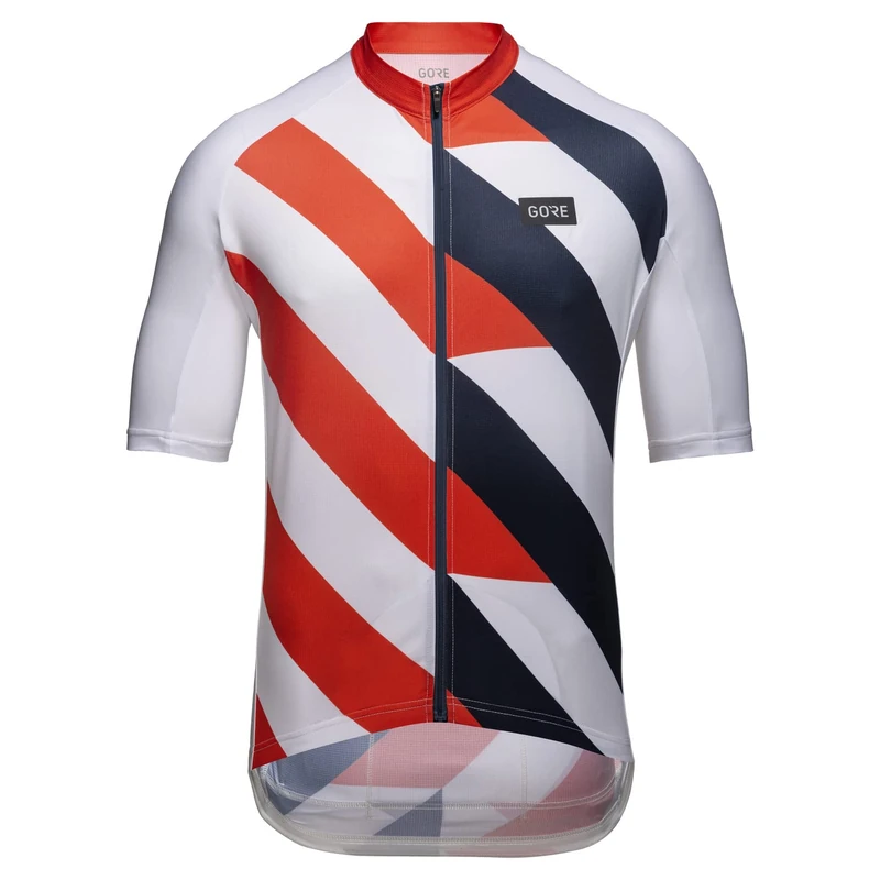 GORE WEAR Men's Cycling Short Sleeved Jersey Signal, White/Fireball, L - Image 1