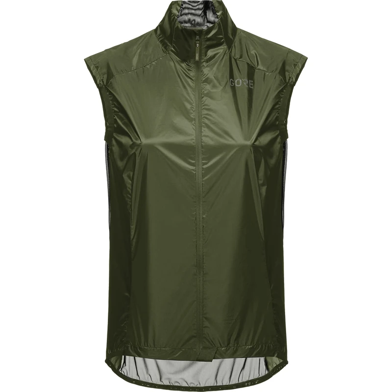 GORE WEAR Women's Cycling Vest Ambient, GORE-TEX INFINIUM, Utility Green/Black, 34