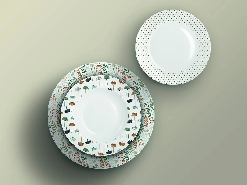 H&H Table Service Wing 18 Pieces, Ginko, Porcelain