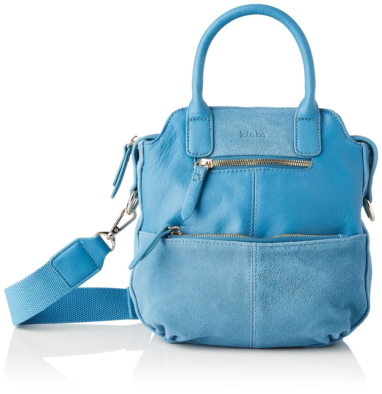 Kate Lee Women's Sac à en Cuir porté Main ou bandoulière VELYANE BLEU Handbag, Blue