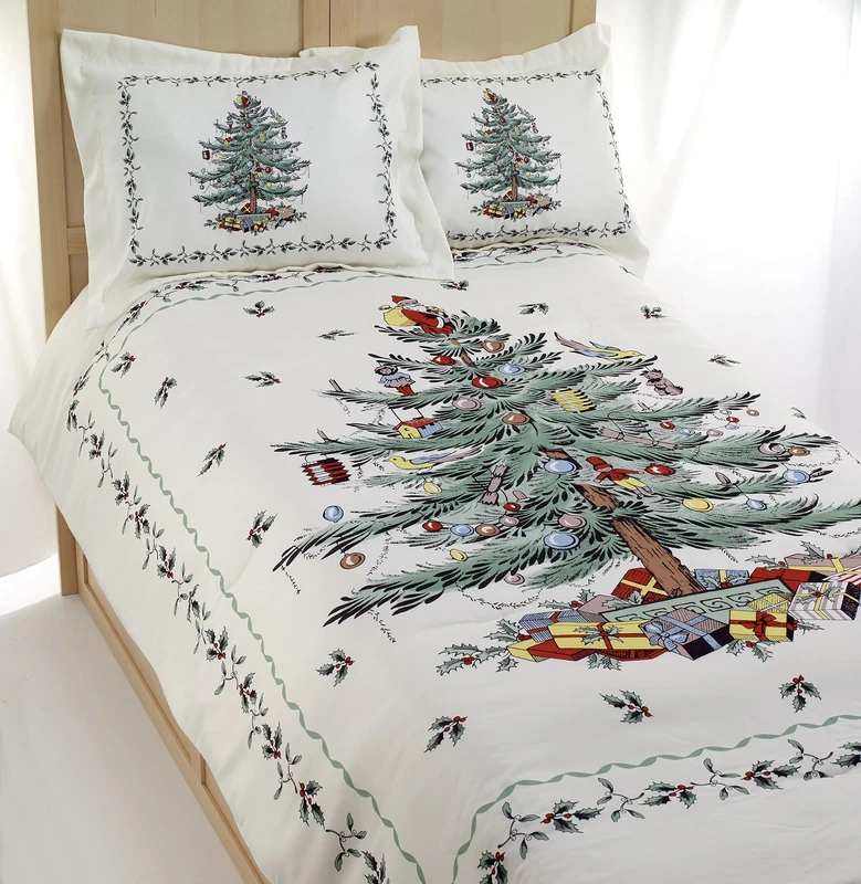 Spode Avanti Linens Christmas Tree Collection, Polyester Blend, Ivory, King
