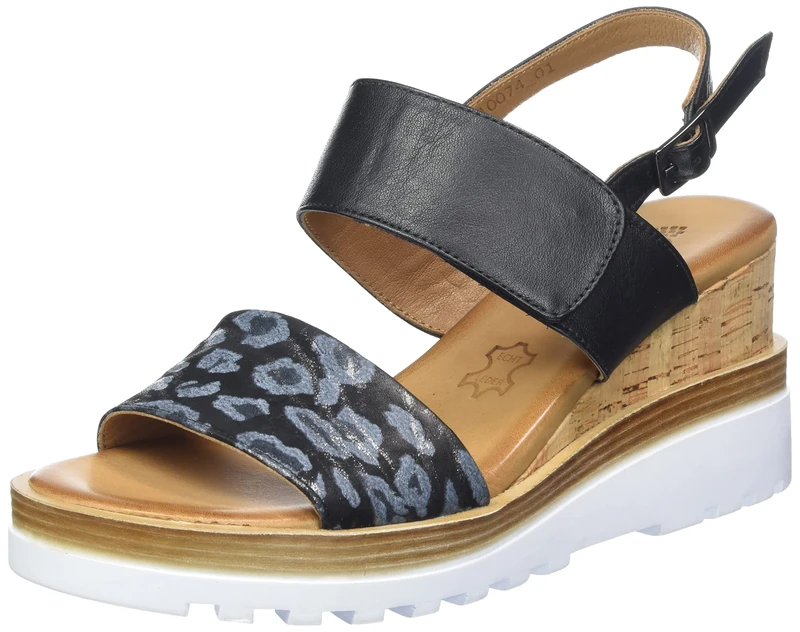 Piazza Women's 910074-01 Heeled Sandal - Schwarz, Size 5 UK