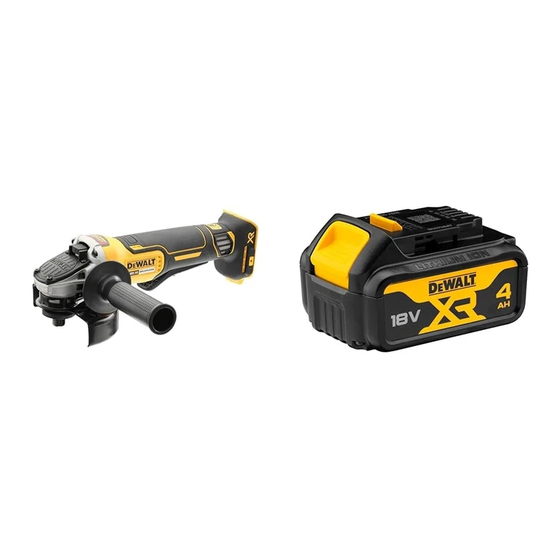 DEWALT DCG406N-XJ Angle Grinder 18V XR Brushless 125mm, Bare Unit + DEWALT Battery
