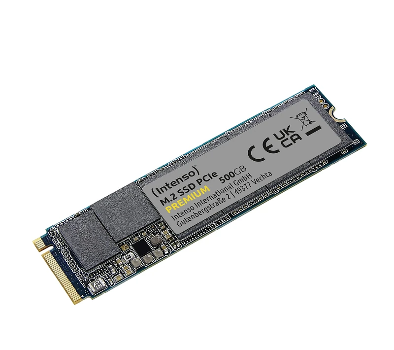 Intenso 500GB M.2 SSD PCIe Premium, up to 2100 MB/s, Solid State Drive (PCI Express Gen.3x4 NVMe 1.3, Solid State Drive)