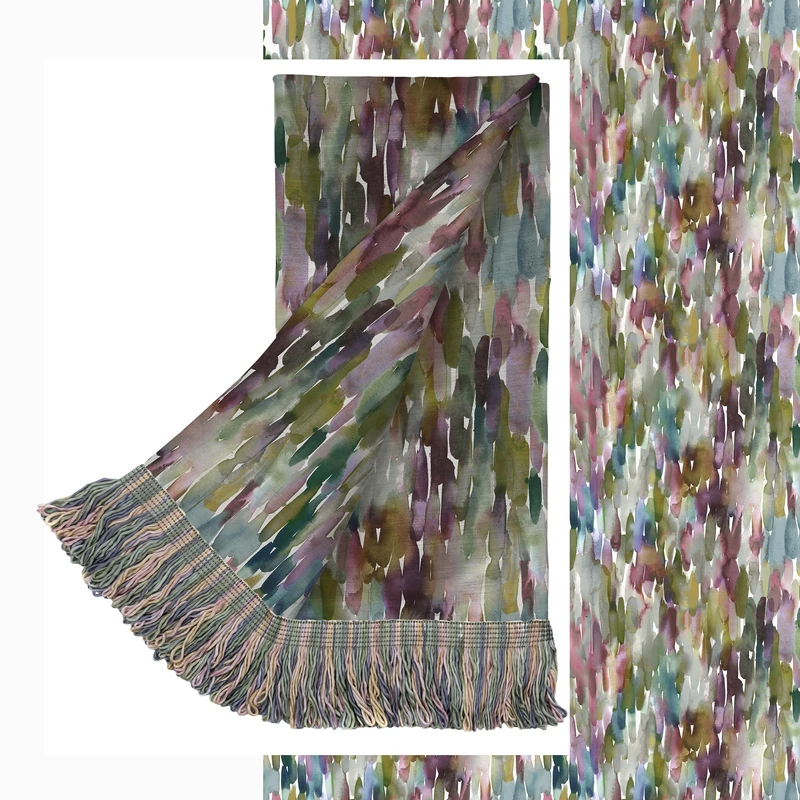 Voyage Maison Azima Throw – Lined Soft Watercolour Brushstroke Abstract Design (Lotus - 200x136cm) - Image 1