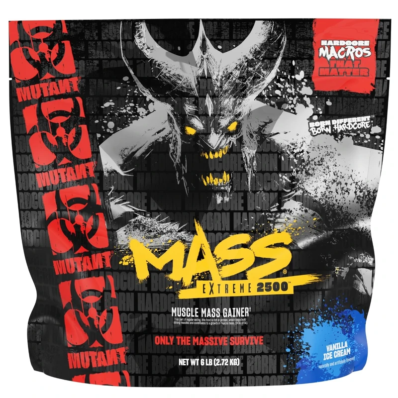 MUTANT Mass Extreme 2500 | High-Calorie Weight Gainer | Complex Carbs, BCAAs & Glutamine | Hardcore Muscle Mass Shake | 2720g | Vanilla Ice Cream