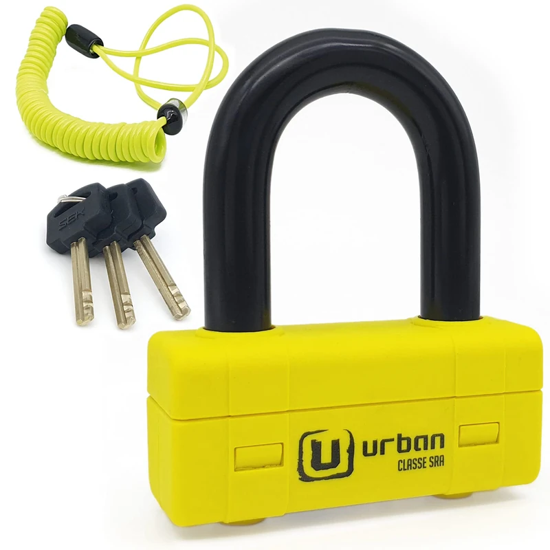 URBAN UR75 Motorcycle Disc Mini U Lock, The Toughest for Maximum Security, SRA Approved, ø18 Hardened Steel Shackle Double Locking, Highly Versatile Chain & Deterrent, Moto Anti Theft Wheel Brake Lock