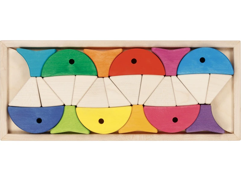 Goki Colour and shape sorting game - 6 colourful fishes 34 x 14 x 3 cm - Image 1