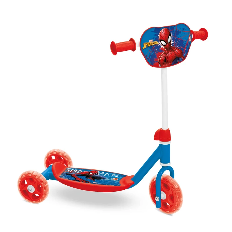 Mondo Toys Unisex Children My First Scooter Spiderman Baby Scooter 3 Wheels, with Storage Bag Included, from 2 Years, Multi-Coloured