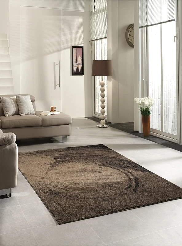 Mia's Teppiche Irina Living Room and Bedroom Rug Brown 160 x 230 cm Frieze