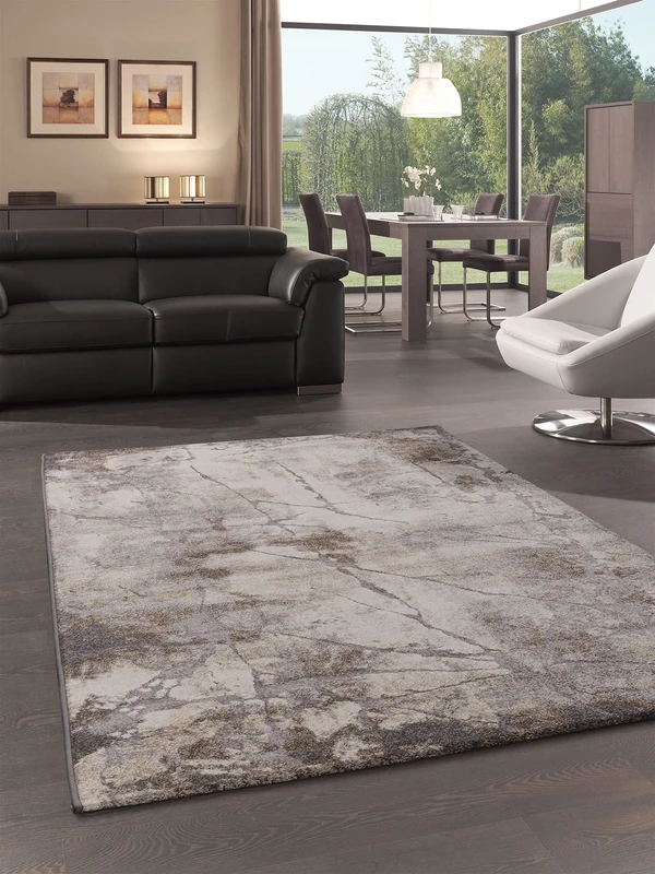 Mia's Teppiche Irina Living Room and Bedroom Rug Nature/Scratches2 120x170 cm Frieze - Image 1