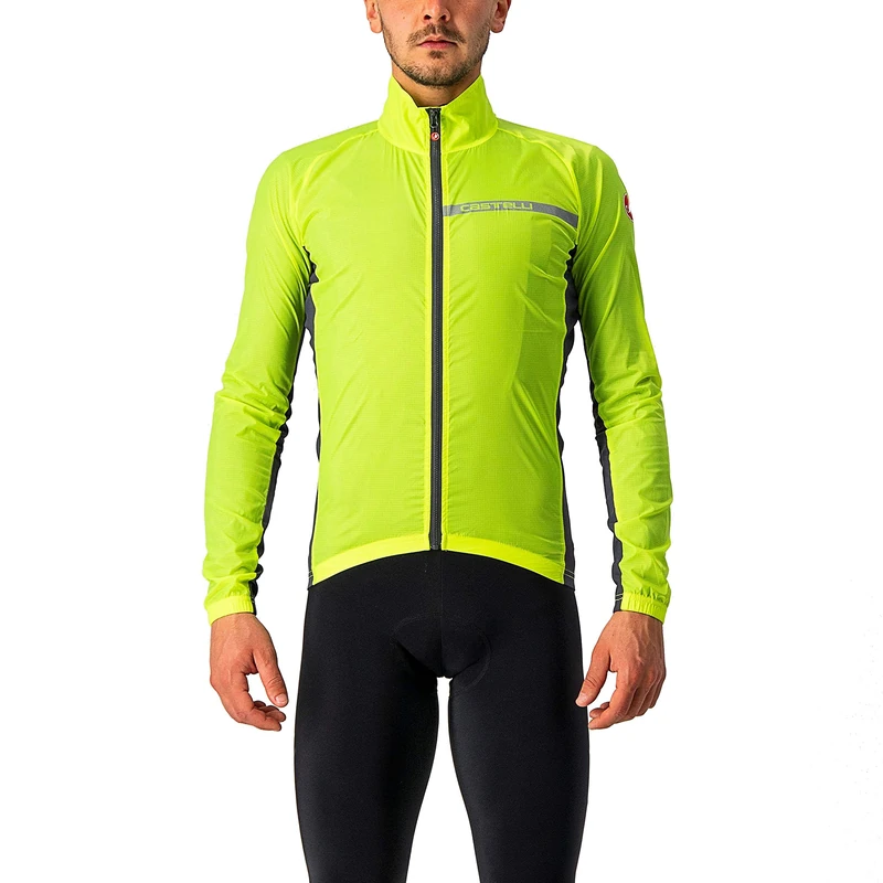 Castelli 4521511 SQUADRA STRETCH JKT Jacket Men's YELLOW FLUO/DARK GRAY Size XS