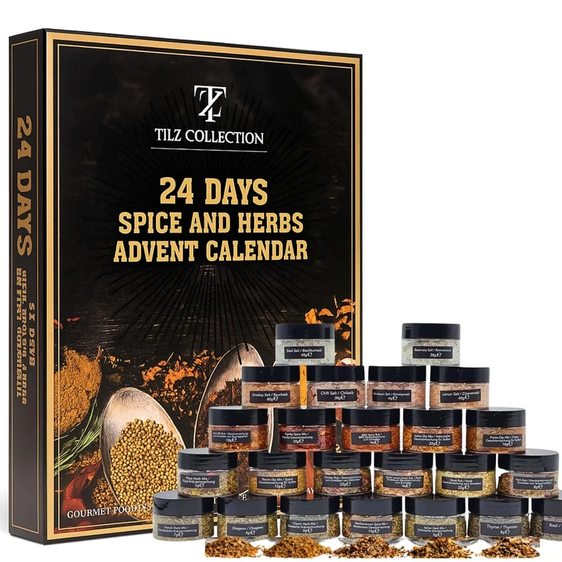Herbs and Spices Advent Calendar 2025 | 24 Spice Jars for Cooking | Food Advent Calendar for Chefs | Unique Adult Gift for Men & Women | The Ultimate Foodie Gift Set | Perfect for Home Chefs