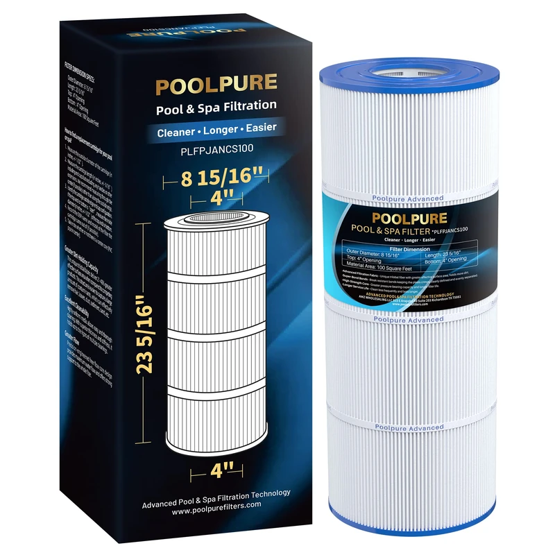 POOLPURE PLFPJANCS100 Pool Filter Replaces Jandy CS100, R0462200, PJANCS100, Unicel C-8410, Filbur FC-0821, 1 Pack