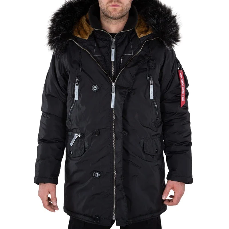 Alpha Industries PPS N3B Winter Jacket for Men Black/Reflective