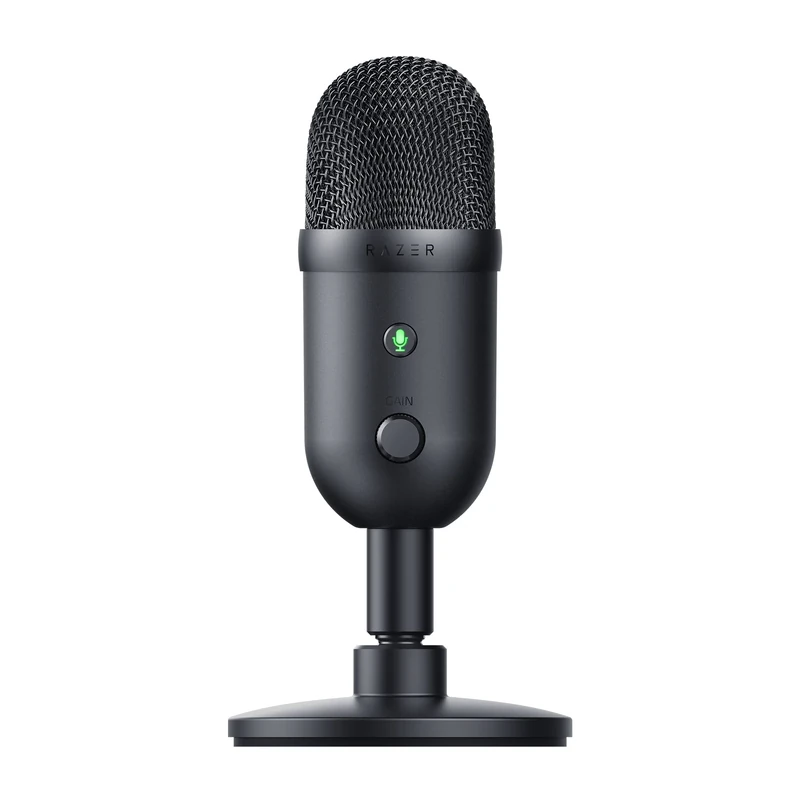 Razer Seiren V2 X - USB Microphone for Streamers (25mm Condensor Microphone, Supercardioid Pickup Pattern, Analog Gain Limiter, Built-in Shock Absorber, Gain Control and Mute Button) Black