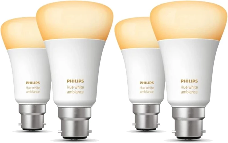 Philips Hue Light Bulb, B22 Bayonet Cap, 4 Pack