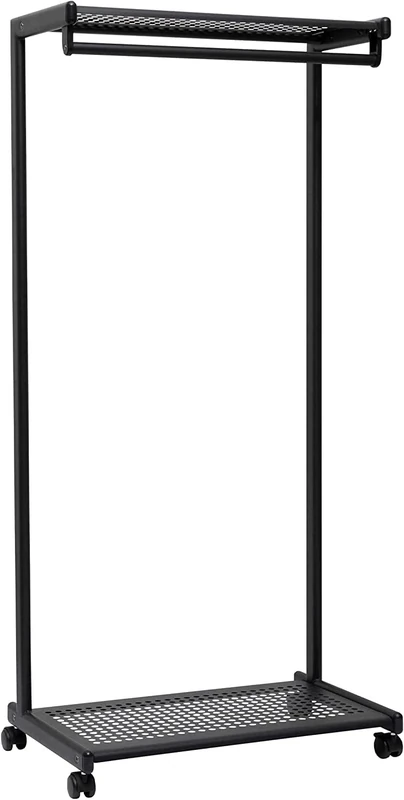 Maul MAULbolero Row Wardrobe | Stylish Mobile Coat Rack with Drawer Shelf for Trade Shows and Office | Sturdy and Compact Metal Clothes Rack for Jacket, Coat and Shoes | Black