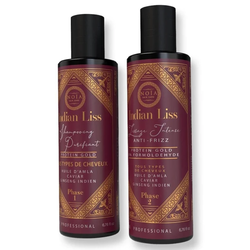 NOÏA HAIR - INTENSE LISS - INDIAN LISS - Amla, Amazonian Oils & Indian Ginseng - Protein Gold - 2 x 250ML