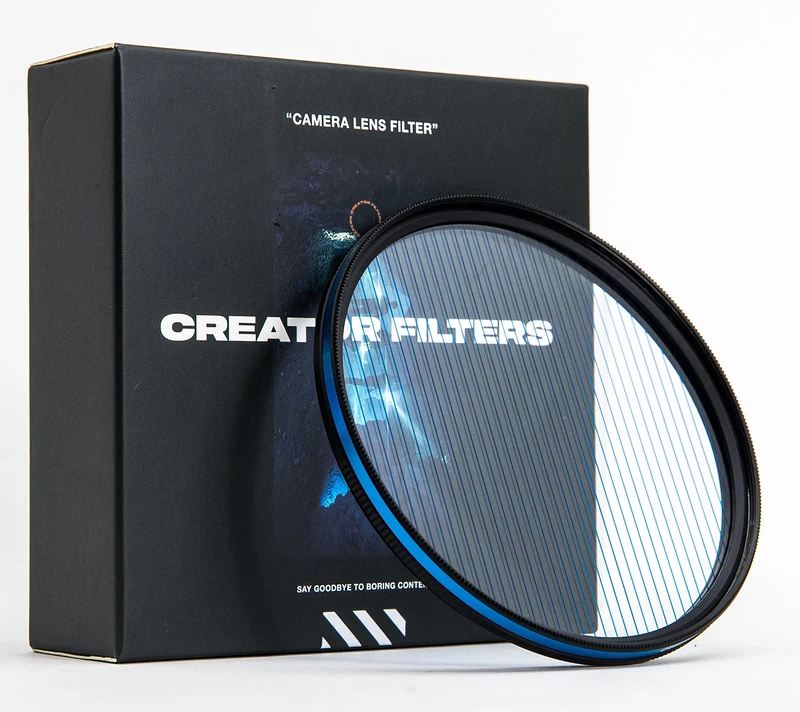 Creator FX Anamorfake Blue Streak Special Effects Lens Filter | Anamorphic Light Flare Effect Filter for Camera Lens (Fits 82mm, 77mm, 72mm, 67mm Ø)