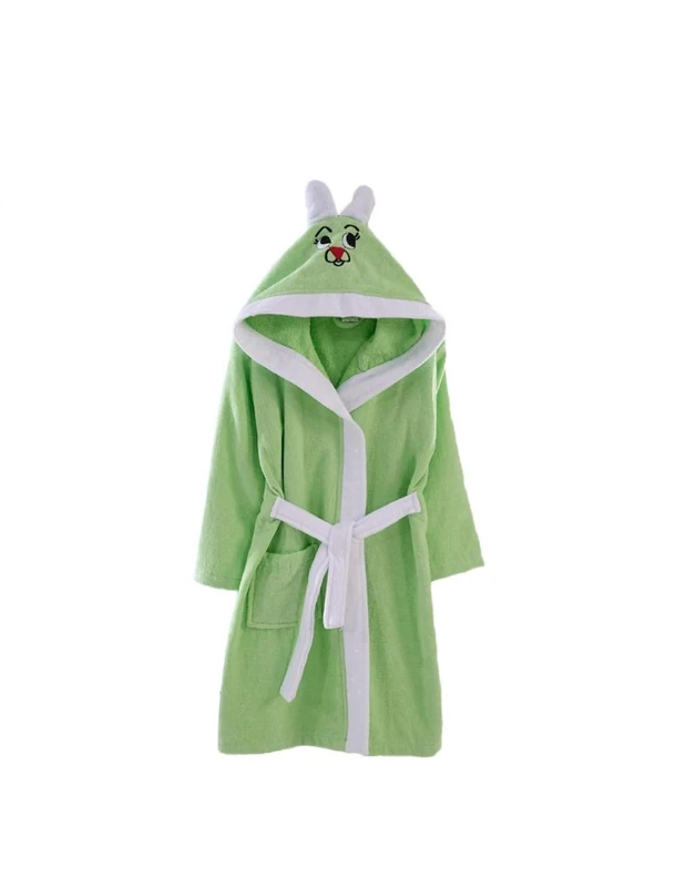 M'deco Bathrobe, Cotton, Green, 1